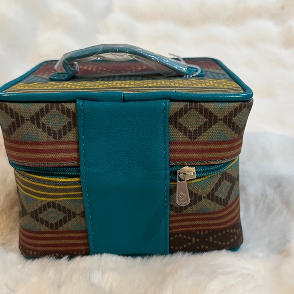 Silpada Teal and Red Patterned Jewelry Bag. NWOT - Picture 2 of 8
